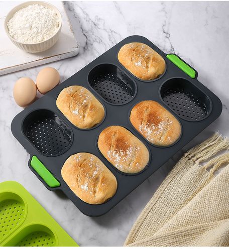 硅胶8格蛋糕模具带金属框法式面包模烘培不粘家用silicone cake